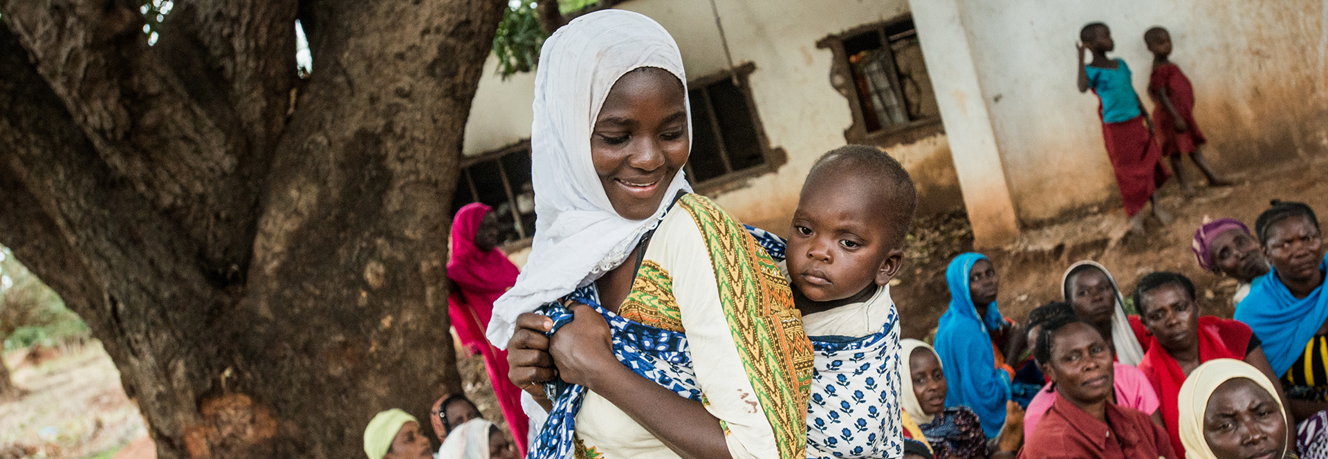 Wabunde with one of her children