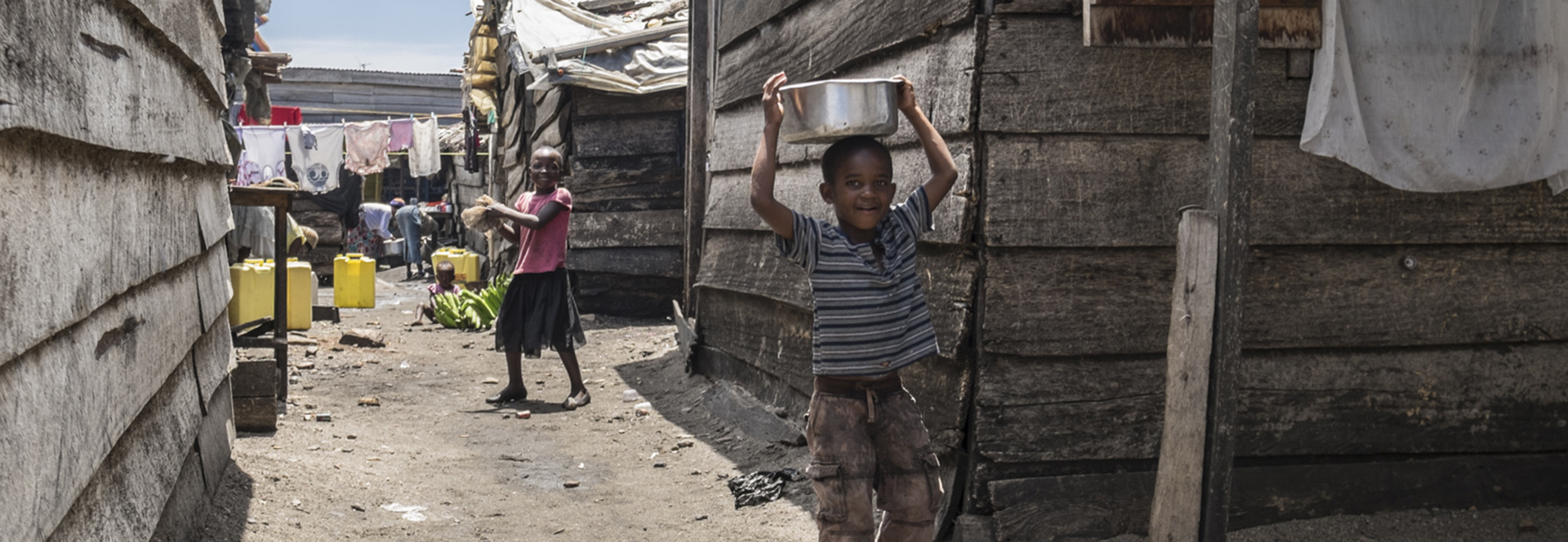 Children playing in a village in Uganda